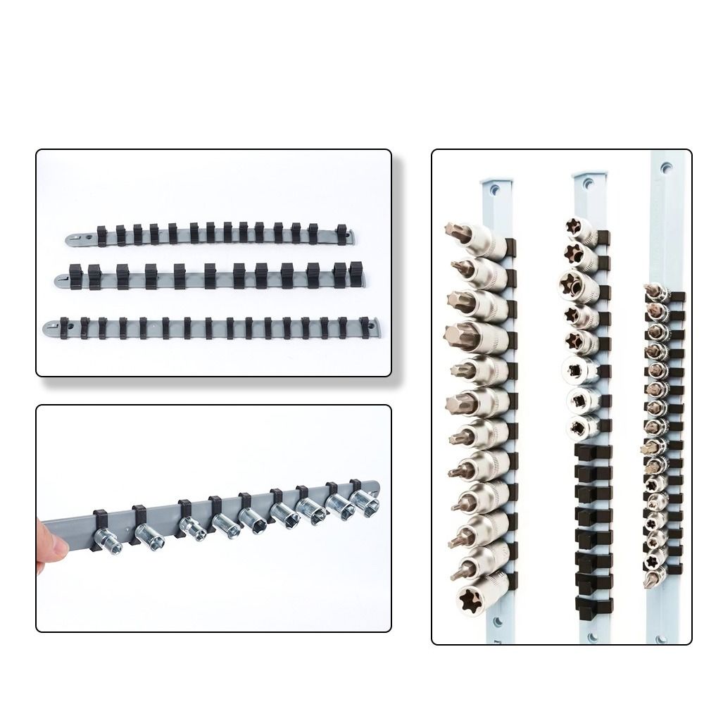1/4in Size Socket Storage Rack 3/8in Size Socket Rail Plastic Organizer Tray Tool Box Organization