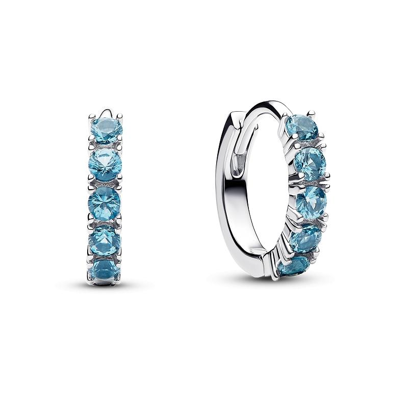 Pandora Circular Inlay Design Glass Earrings Women earrings Blue 293849CO1 Box