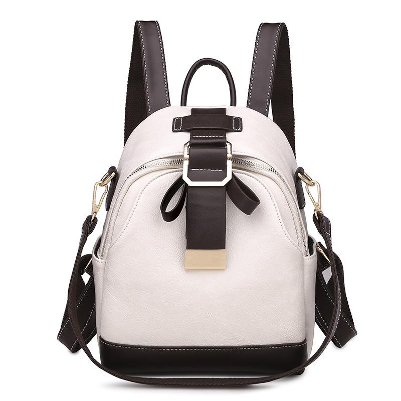 

Yogodlns винтажный рюкзак для женщин, высококачественная школьная сумка из искусственной кожи, большой вместительный дорожный рюкзак 21*12*25cm белый