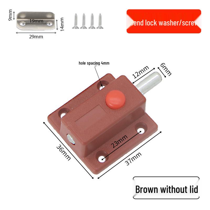 Plastic Spring Pin Door Bumper, Latch Bolt & Snap Lock Accessories for Cabinets and Windows.