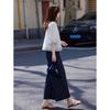 Women's Round Neck Shirt & Wide-Leg Trousers Set
