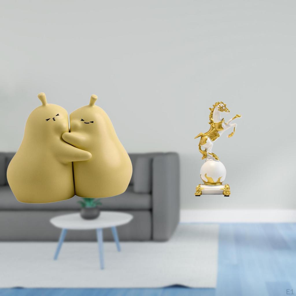 Hugging Pear Book Stand Ceramic Bookend Fine Workmanship Bookshelf Ornament Horse Figurine Modern