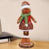  Plush Toy Stuffed Gingerbread Man Christmas Decoration Standing Gingerbread Man Doll with Retractable Legs Gift for Kids