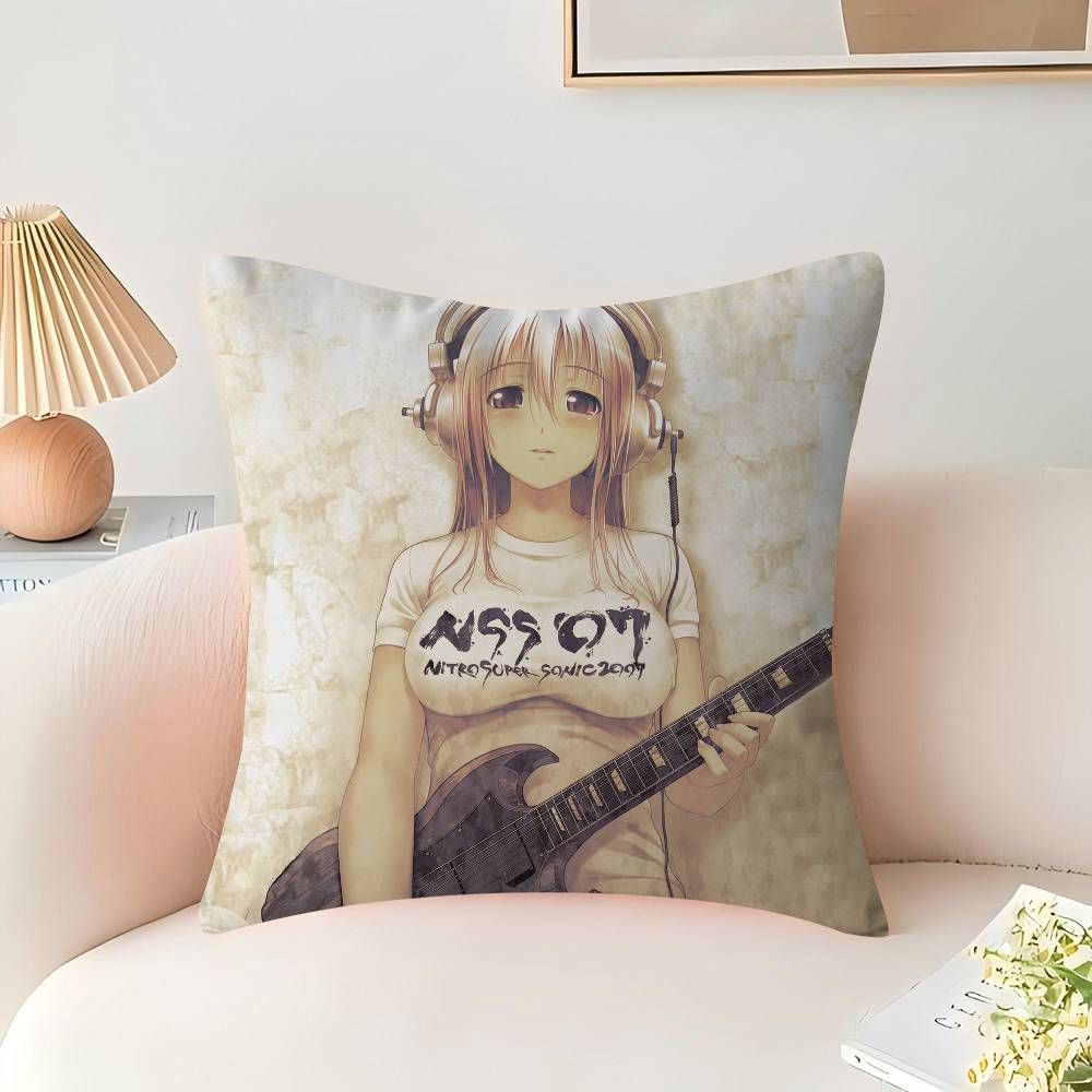 Аниме Подушка Супер Сонико Аниме Подушка Подушка для Дивана Кровати Наволочка Чехол для Подушки 45x45 см Мода 16x16Inch
