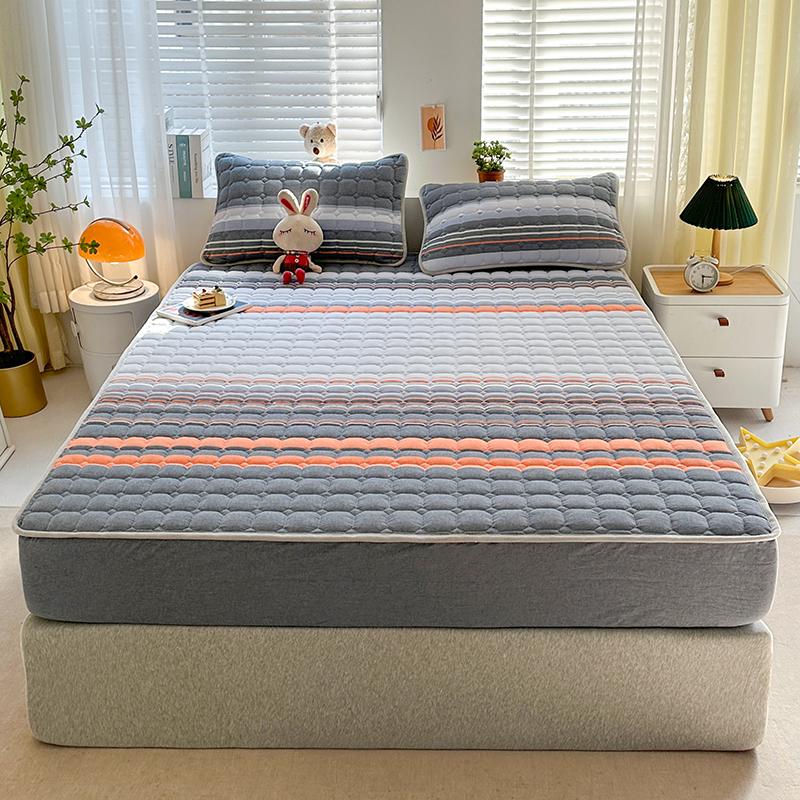 Sleeping Grid Skin Friendly Pure Cotton Thick Bed Sheet