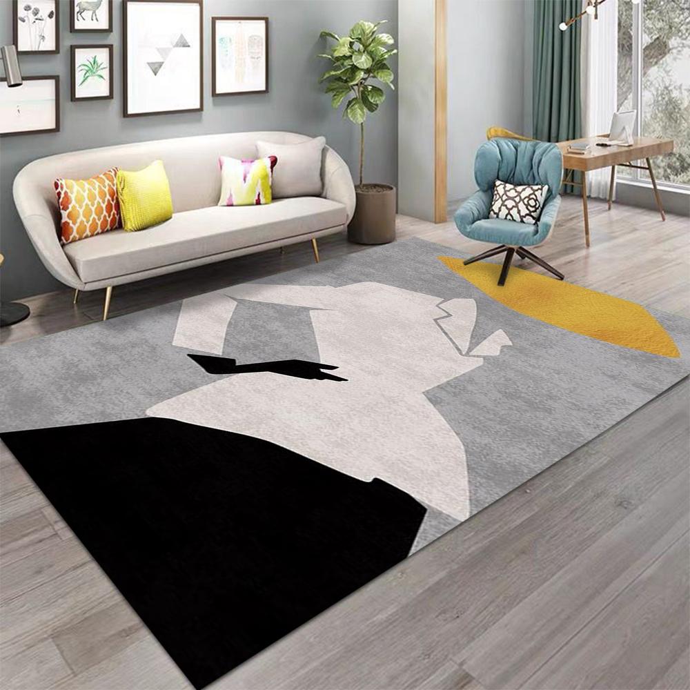 Nordic Art Carpet Living Room Bedroom Kitchen Sofa Table Balcony Rug Non-slip Washable Mat Home Exquisite