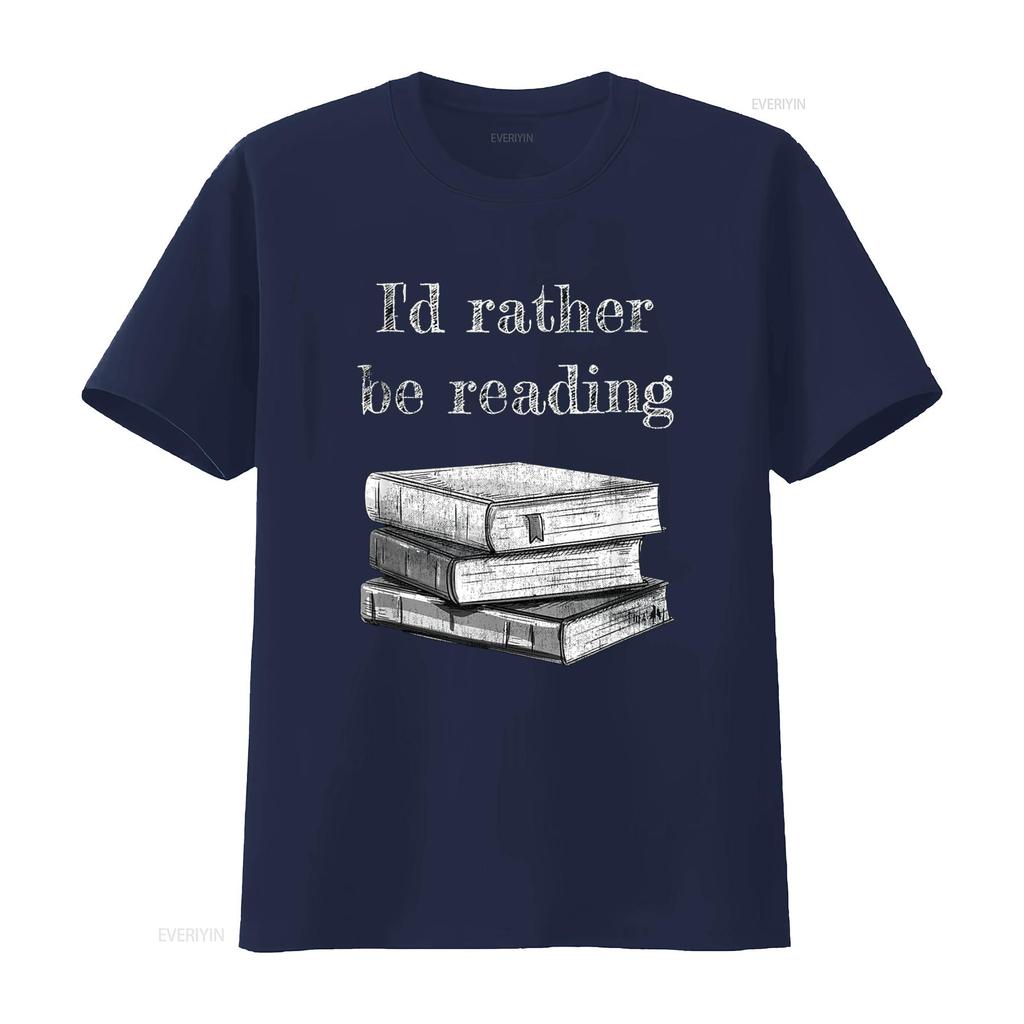 Book Lover I D Rather Be Reading T Shirt Vintage Washed Homme Designer Clothes Stylish Slightly Unisex Comfortable Versatile