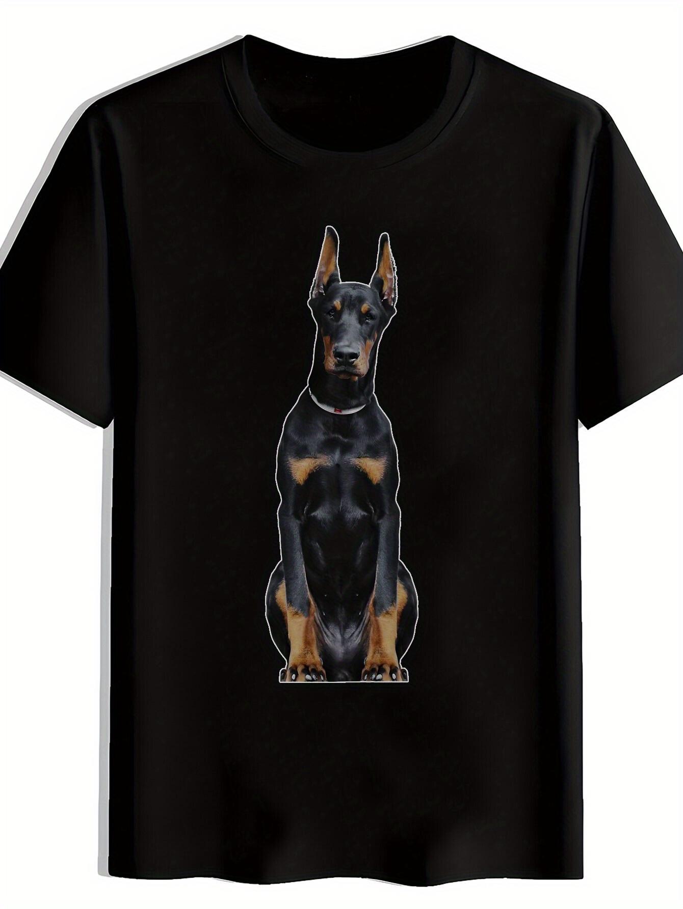 T-shirt Dachshund Dog Print Short Sleeve - Summer Casual Round Neck Tee with Cute Dachshund & Puppy Patterns S