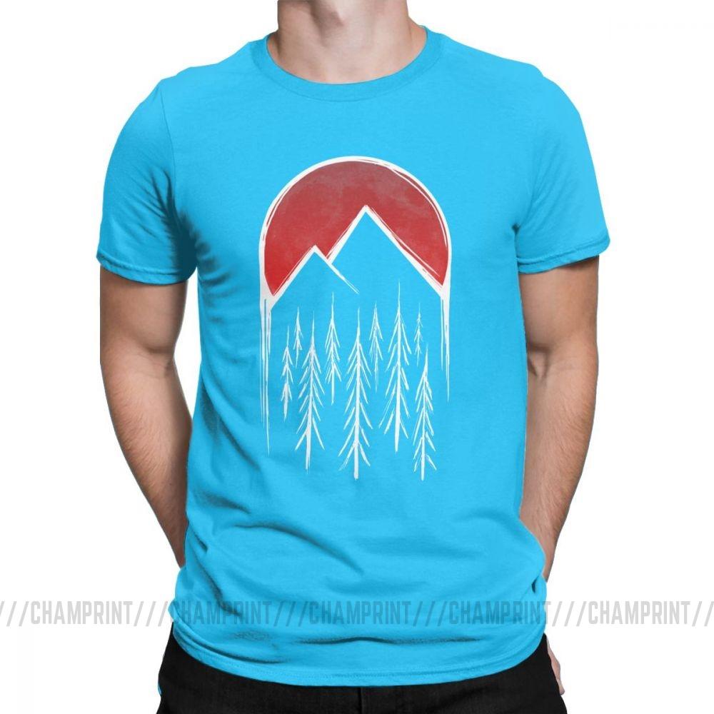 Twin Peaks T Shirts Men Red Pine Tree Moon High Quality Tops Short Sleeve