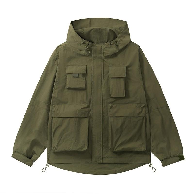 Mens Hooded Windproof Jacket Teens Casual