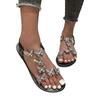 Wide Width Sandals For Women 10w Ladies Summer Rhinestones With Butterfly Flowers Flat Clear Line With Plus Sandalias De TacóN