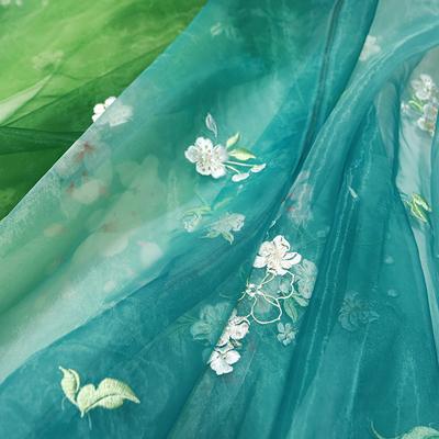 100x150cm Hanfu Ancient Style Embroidered Fabric Summer Handmade DIY Skirt Children's Clothing Ladies Cheongsam Fabric