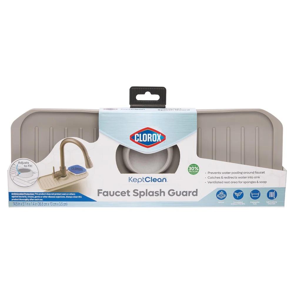 Faucet Splash Guard Self Draining Quick Drying TPE Sink Protector Adjustable Rest Area Sponges Soap Cleaning Tools Easy Install