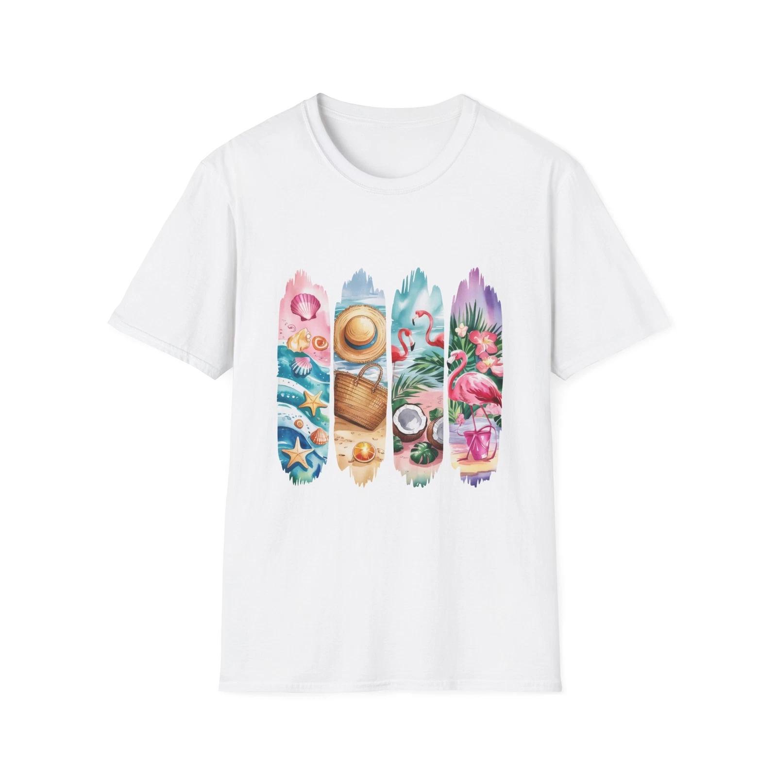 Унисекс футболка «Тропические вайбы», Пляжная одежда, Одежда для отпуска, Летний подарок, Повседневная S
