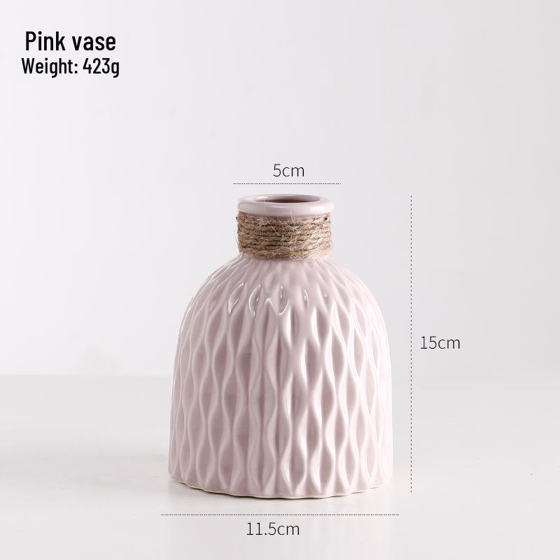 Yapay Çiçek Aranjmanları İçin Zarif Seramik Vazo - Oturma Odası veya Yemek Masası Dekorasyonu İçin Mükemmel