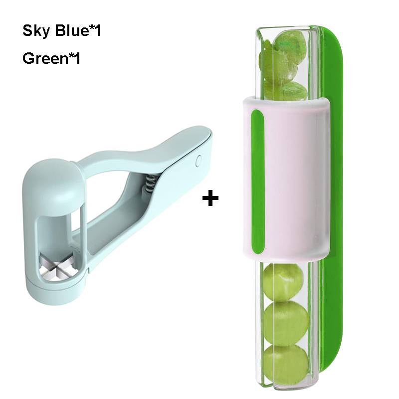 Tomato Grape Cherry Slicer Fruit Vegetable Salad Manual Slicer, Fruit and Vegetable Tool Kitchen Gadget, Progressive Zip Slicer