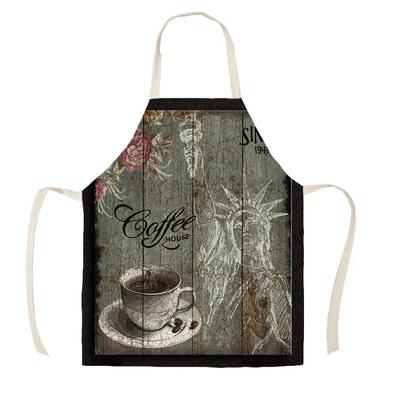 Coffee Appliance Decorative Kitchen Aprons for Woman Man Home Cooking Baking Shop Cleaning Cotton Linen Apron  Chef Apron