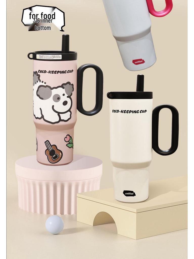 Giant Insulated 316 Stainless Steel Cup for Girls with Handle, High Appearance, Ice Buster, Car Portable.