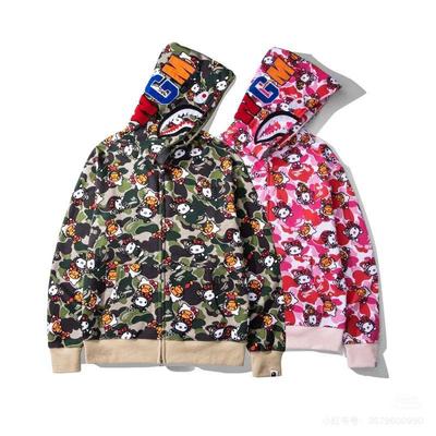 Herren Kapuzenjacke mit Hai-Panda-Allover-Print - Unisex Herbst/Winter Trend