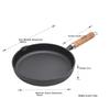 Telssida Thick Cast Iron Skillet, Uncoated Steak Pan, Non-Stick Frying Pan, Raw Iron Mini Breakfast Pan, 20cm, No Lid