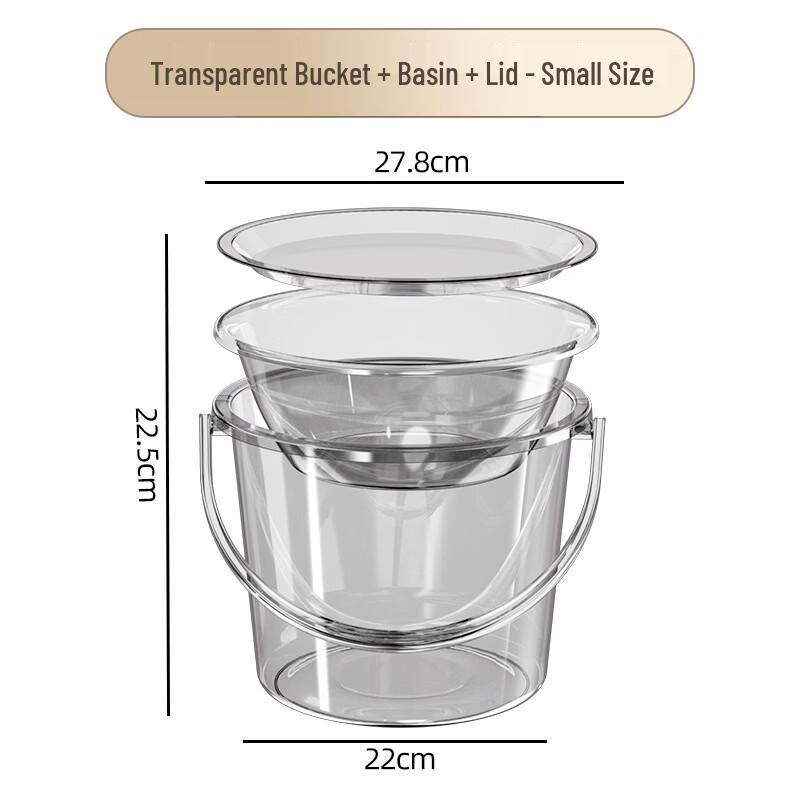 Hanyou 9L Portable Transparent Fishing & Storage Bucket Set