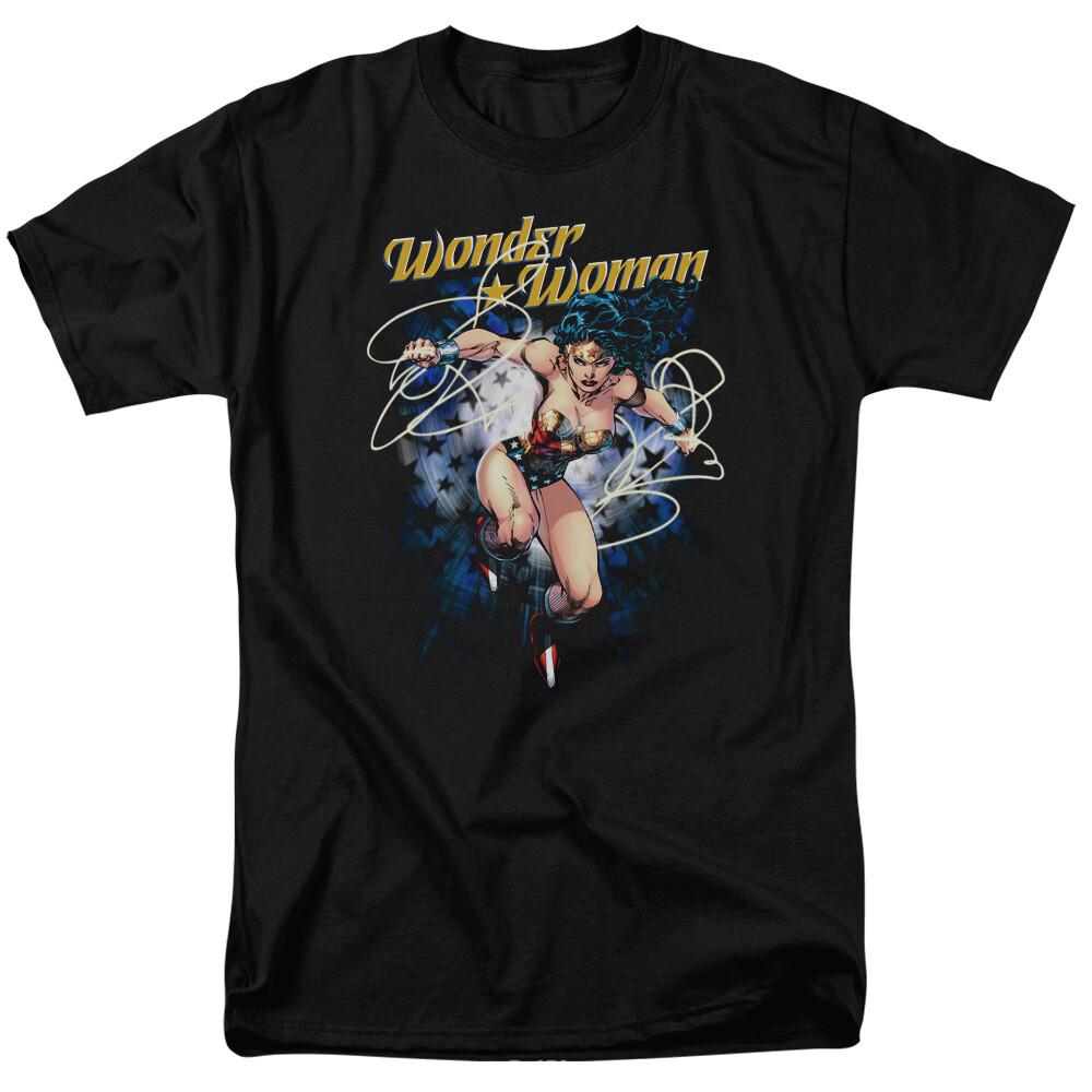 Wonder Woman Starburst T Shirt Licensed Comic Book Movie Tee Black M