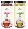 NeutraVed Hibiscus Tea and Chamomile Tea (2 X 30g) | Dried Whole Chamomile Flowers for Sleep & Stress Relief | Natural Red Color for Syrups, Cock