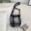 41 autumn and winter fashion leopard print woolen underarm bag women's bucket bag large capacity shoulder bag