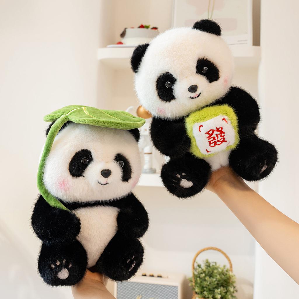 Kawaii Panda With Bamboo Leaf Soft Stuffed Favorite Giant Panda With Fruit Dolls Birthday Christmas Gifts Presents