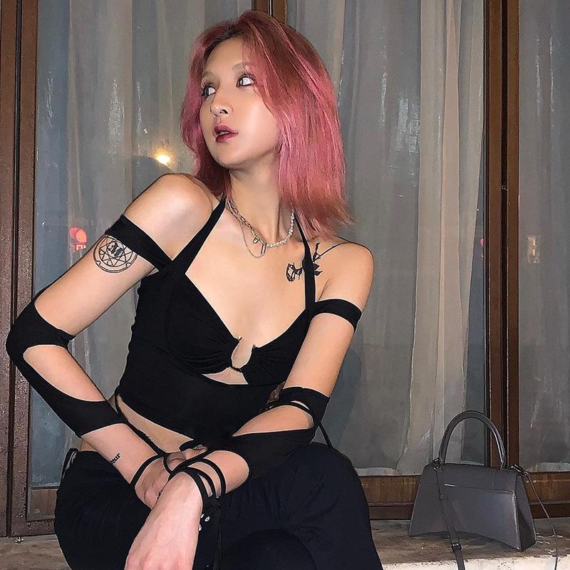 Harajuku Hollow Out Sexy 2022 Blouses Summer Clothes Tshirts for Women Top Female T-shirt Women's T-shirt Crop Tops T Shirt
