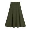 French Elegant A-Line Women's Autumn Winter Korean-Style Solid Color High Waist Knitted Midi Skirt Flared Umbrella Skirt