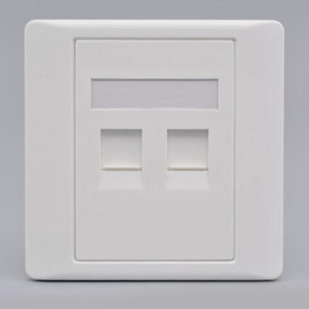 Female To Female CAT6 Gigabit Dual-Pass Network Wall Plug RJ45 LAN Faceplate Internet Straight Plug Outlet 86x86mm