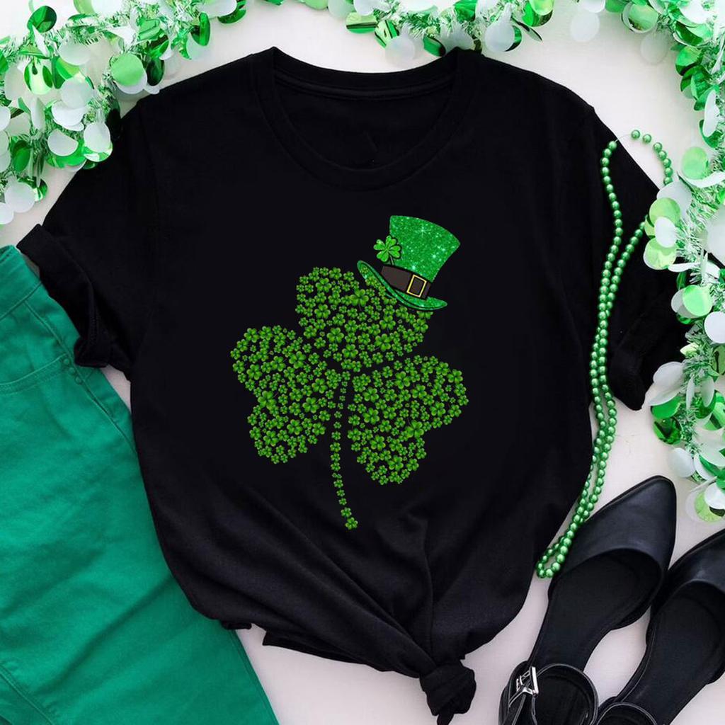 St. Patrick's Day Green Print Women T Shirt Short Sleeve O Neck Loose Women Tshirt Ladies Tee Shirt Tops Clothes Camisetas Mujer