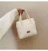 DIY TikTok-Style Grid Woven Plush Handbag - Fashionable Retro Women's Shoulder Bag