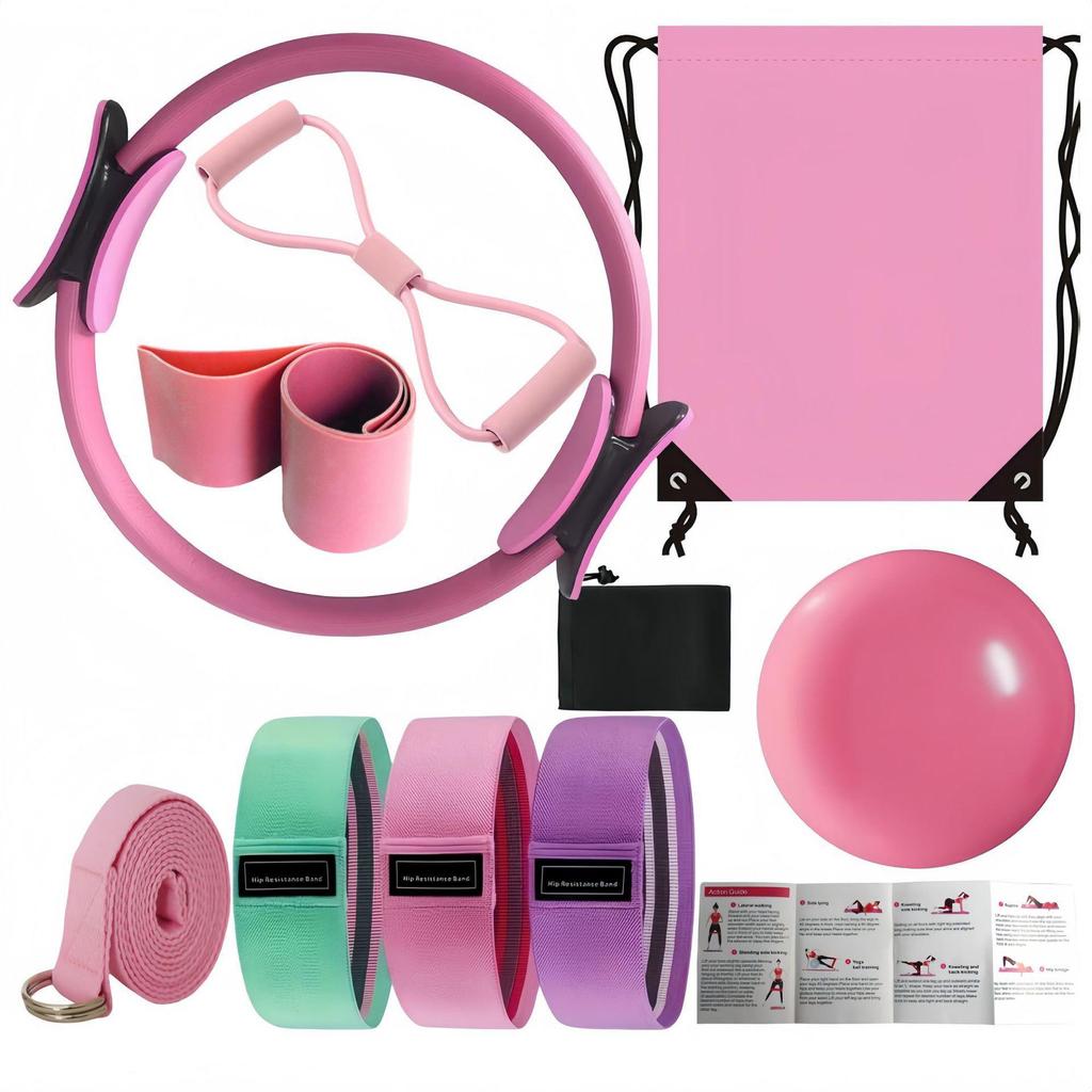 10-Piece Yoga & Pilates Set with Pilates Ring, Ball, Glute Band, and Figure-8 Resistance