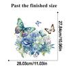 Hand Painted Blue Rose Butterfly Wall Stickers for Bedroom Door Decor and Suitcase Creative Decals for Girls Room