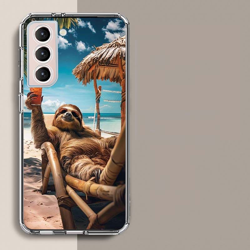 Cute Sloth Phone Case For Samsung A16 A26 A36 A56 A17 A15 A25 A35 A55 A14 A24 A34 A54 A04S A05S Galaxy Note 20 10 9 8 A9 A8 A7 A