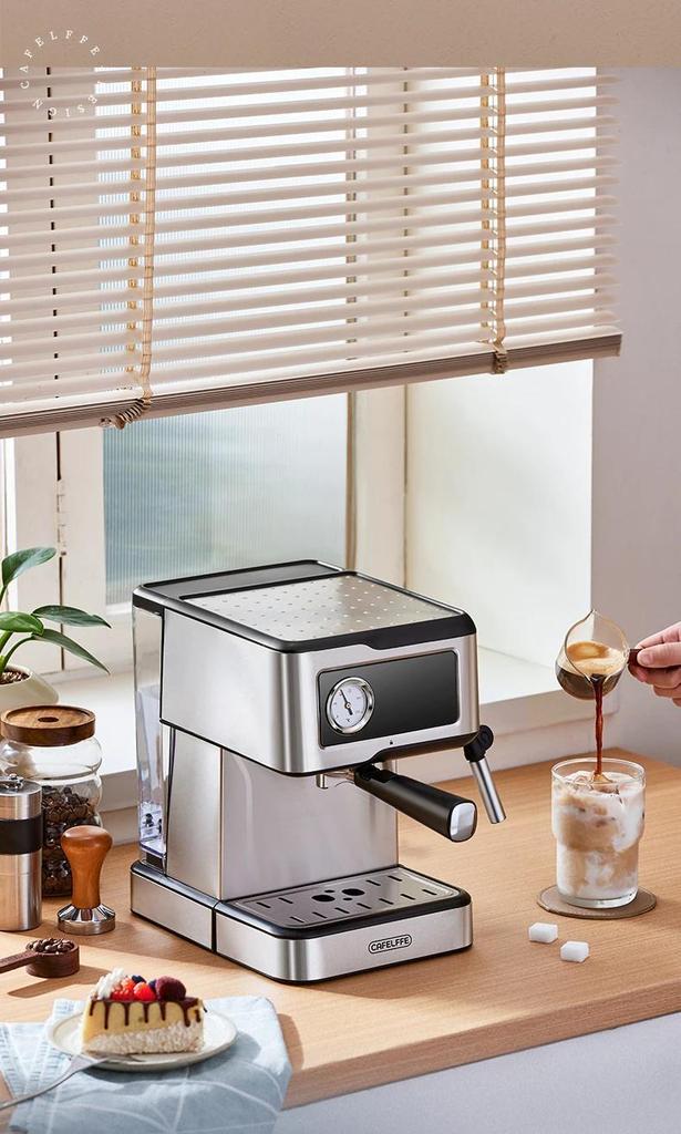 Coffee Machine MK-901 20Bar, Cappuccino Machine with Milk Cream Steam Stick, Semi-automatic Self-service Restaurant Gift