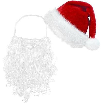 Santa Hats and Beard for Adults Christmas Costume Decorations Xmas Hats Santa Beard Mask Face Cover for Men Women