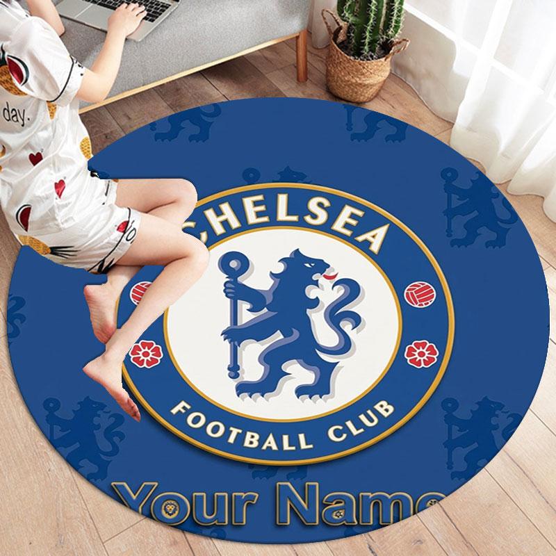 Chelsea F Custom Name Round Area Rug,Carpet Rug for Living Room Bedroom Sofa Playroom Decor,Non-slip Floor Mat