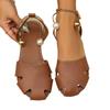 Fashion Women's Shoes On Sale 2024 New Summer Women's Sandals Closed Toe Solid Low-heeled Rubber Large Size Concise Beach Sandals Women