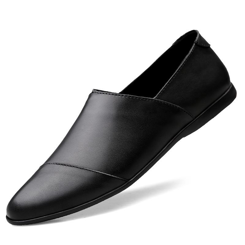 Fashion Men Shoes slip on Genuine Leather Male Casual Men Shoes hole summer Comfortable Formal Loafer Business Office Formal Dress Shoes