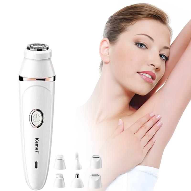 Kemei Km-375 Multifunctional Hair Removal Device With Stainless Steel Blades For All Body Types
