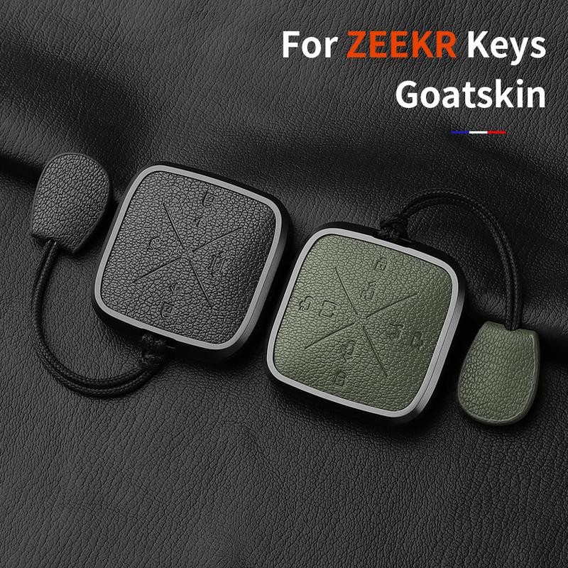 8 Button Aluminum Alloy Goatskin Car Key Case Cover For Zeekr X 001 009 2022 2023 Car Key Case Protect Fob