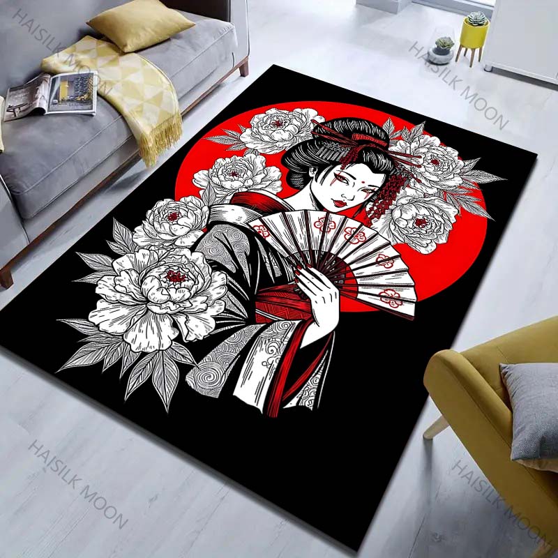 

Multiple sizes Vintage Geisha Style Rug Pattern Carpet for Living Room Bedroom Sofa Home Decor Non-slip Floor Mat Luxury Gift 40x60cm