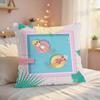 Summer Pool Oil Art Ins Cushion Cover Silky Short Plush Invisible Zipper Dustproof Sofa Pillow Case For Home Decor