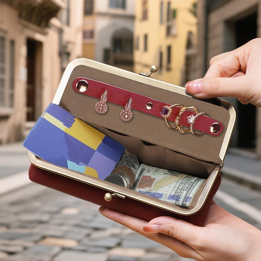 Unisex Jewelry Box Fashion Glasses Case - RFID Blocking, Travel Jewelry Case Bag Charm Storage Box Fashion Pencil Bag with Kiss Lock, Coin Purse