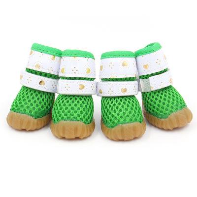 4 Pcs/set Breathable Dog Shoes Cute Anti-Slip Dog Boots Soft Candy Colors Dog Shoes Mesh Pug Products
