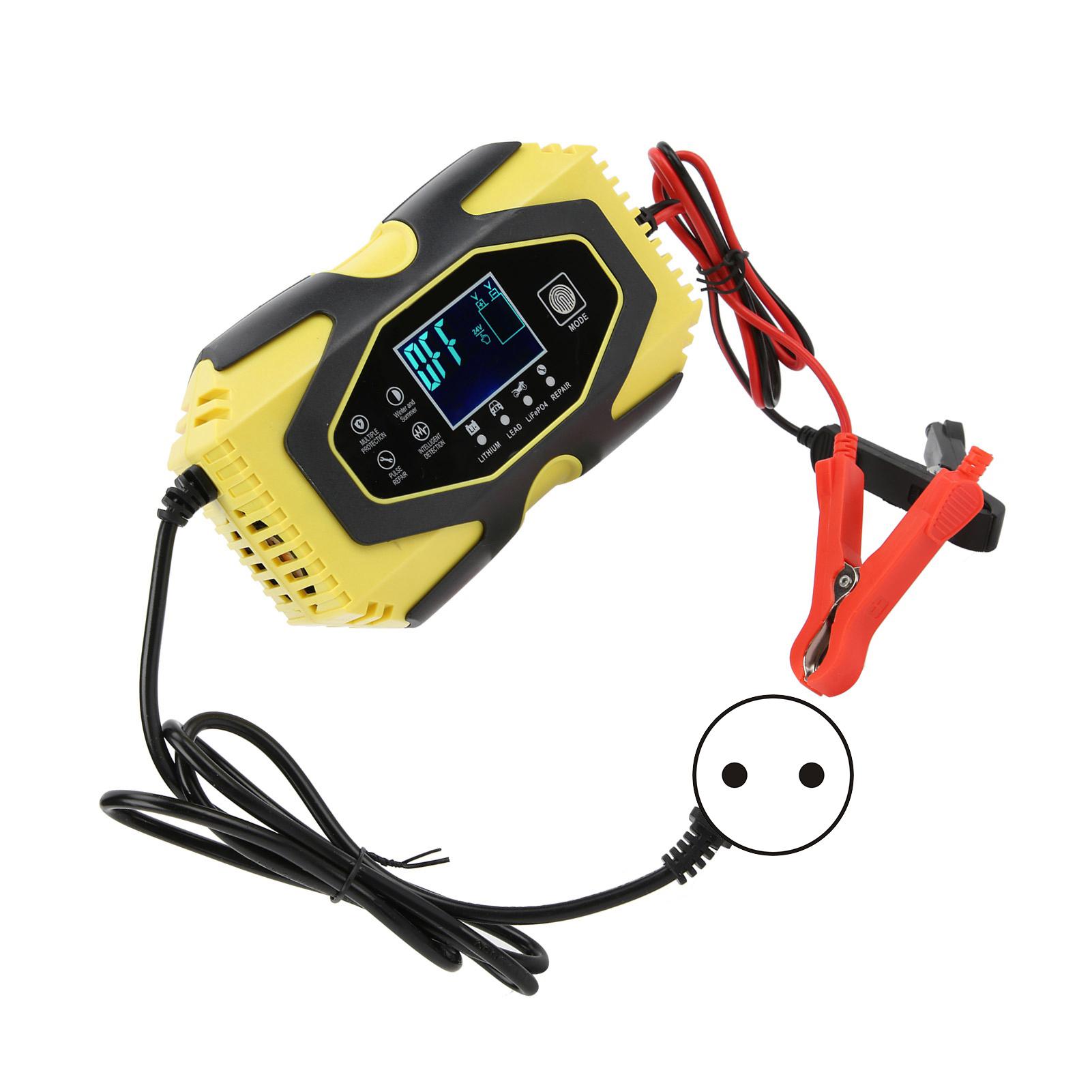 

Автоматическое зарядное устройство для аккумулятора Интеллектуальный цифровой дисплей Функция памяти зарядки для автомобилей Мотоциклов