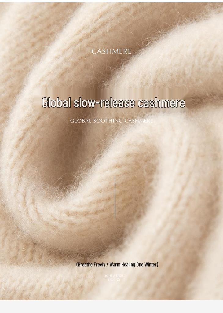 Women's Three-Ply Half-High Neck Cashmere Sweater - Versatile Autumn/Winter Knit Top